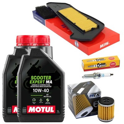 Öl Service Set 2L Ölfilter Luftfilter Zündkerze für Yamaha Tricity 300 MWD 20-26
