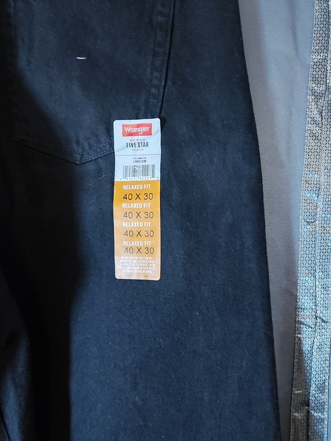 Wrangler Five Star RELAXED FIT Mens Jeans Black Size 40x30 - NEW thumbnail 12