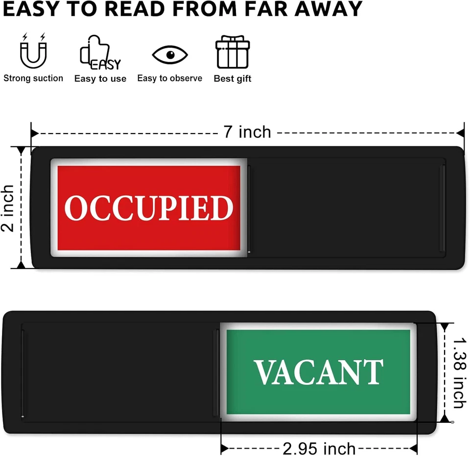 Letrero de privacidad - Indicador vacío/ocupado para baños de hogar y oficina Foto 2 de 4