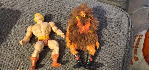 Vintage MOTU 1980s Original He-Man and Grizzlor (Figures only)