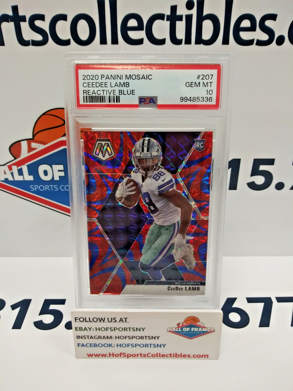 2020 PANINI MOSAIC CEEDEE LAMB ROOKIE REACTIVE BLUE #207 PSA 10