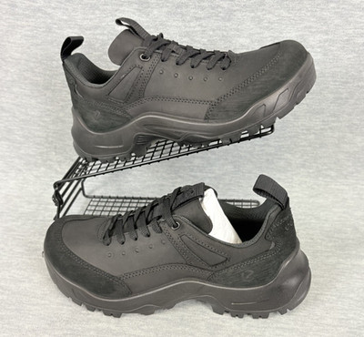 ECCO Offroad WP Sneaker Mens 7.5 Black Leather Waterproof Hiking Outdoors