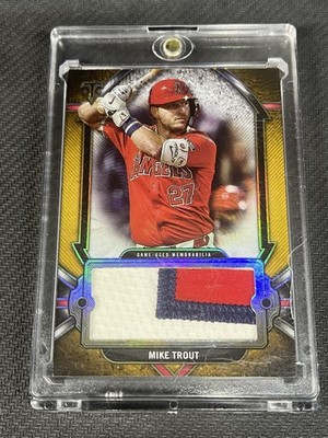 2024 Topps Triple Threads Mike Trout Jumbo 3 Color Patch Relic - GOLD #7/9
