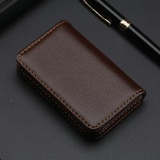 PU Leather Business Card Holder   Professional Pocket Wallet w/ Magnetic Closure