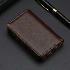PU Leather Business Card Holder – Professional Pocket Wallet w/ Magnetic Closure