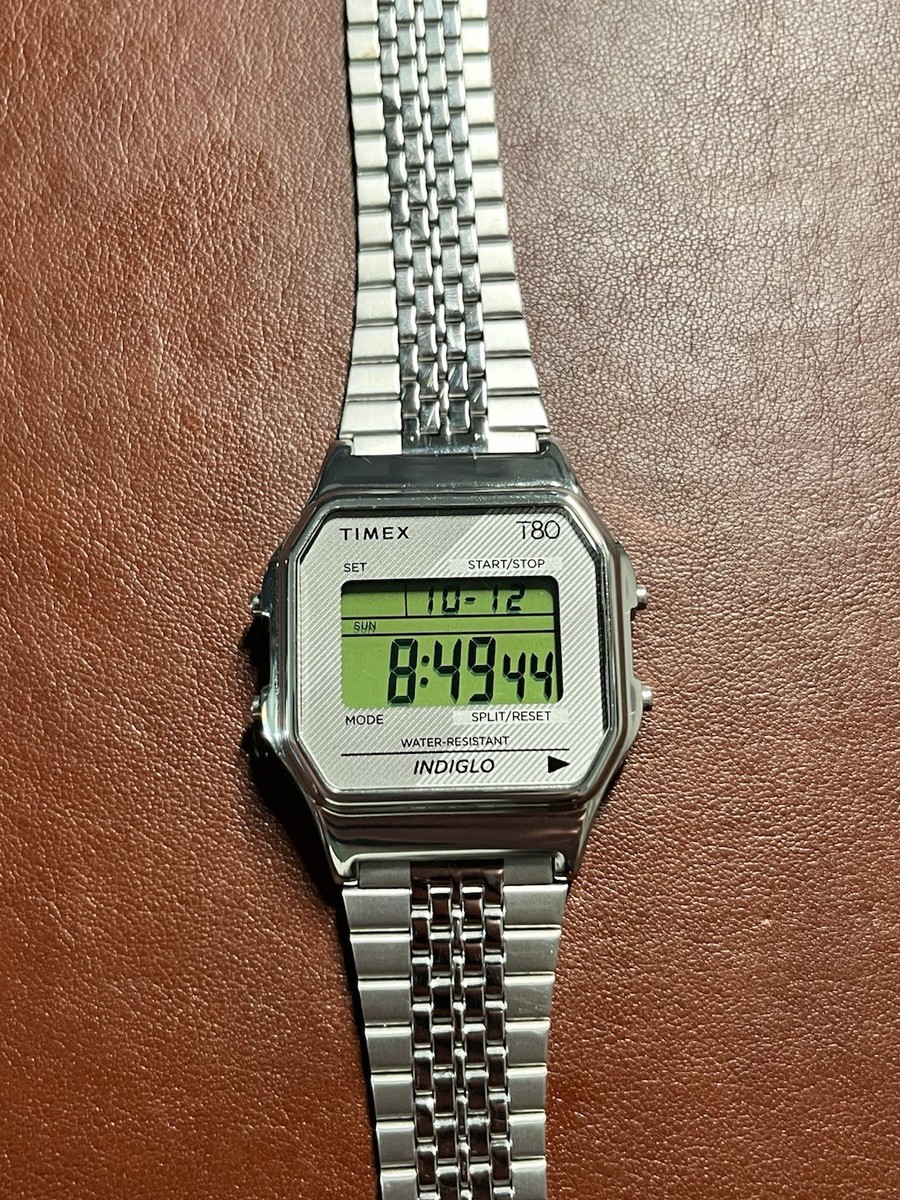 Timex T80 34mm Stainless Steel Bracelet Silver-Tone Watch