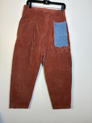 Free People Bay To Breakers Soft Corduroy Pants Sz Small Boho Hippie FLAW Read