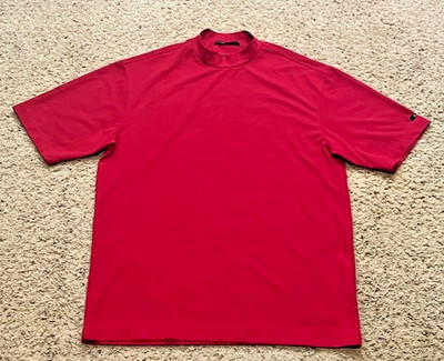 Nike Tiger Woods Collection Dri Fit Sunday Red Golf Mock Neck