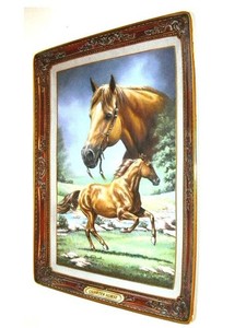 FRANKLIN MINT HEIRLOOM Porcelain Tray Plate QUARTER HORSE #5637 Ltd Edition