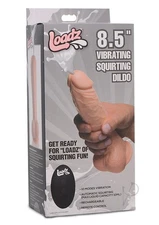 Loadz Vibrating Squirting Dildo with Remote Control 8.5in - Vanilla