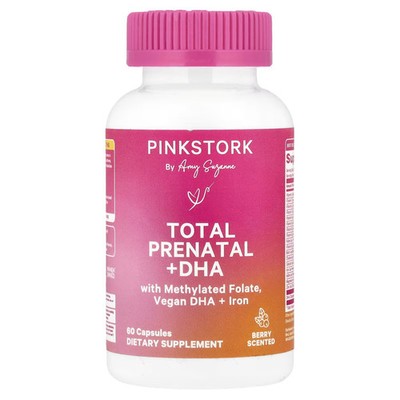2 X Pink Stork, Total Prenatal + DHA, Berry, 60 Capsules