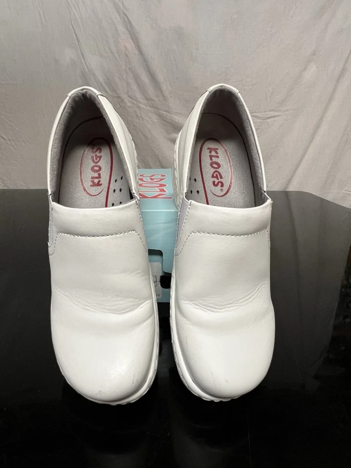 Zuecos para mujer Naples antideslizantes zuecos de cuero blanco talla 7,5 Foto 3 de 4