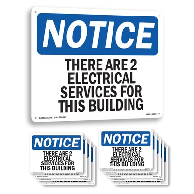 #ad There Are 2 Electrical Services For This Building OSHA Notice Sign 5 10 Pack $109.99
