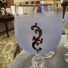 Vintage Bohemian Czech Blue Frosted glass Hand Painted Cordials Set Of 6 — photo 4