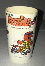 VINTAGE 1987 DEKA ROCK 'N FOSSILS PLASTIC CUP