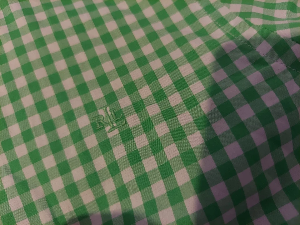 Womens Polo Ralph Lauren Dress Shirt M Medium Green Button Cotton Blouse - Image 4 of 4