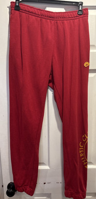 NIKE ATHLETIC CLUB SWEATPANTS JOGGERS LARGE RED SPORTSWEAR MENS GOLD ACTIVEWEAR