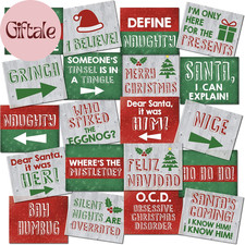 Christmas Photo Booth Props - 20 Designs, 8X10, Double Sided, Photo Booth Props,