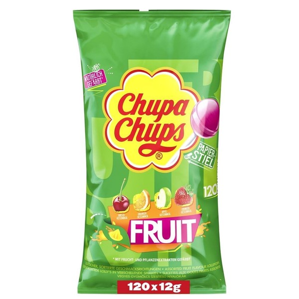 Chupa Chups Fruit Lutscher-Beutel, NachfüLl-Beutel 120 Frucht-Lollis, 120 X 12G-image