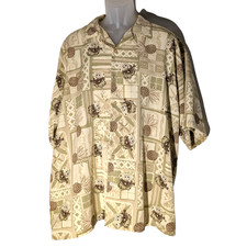 Vintage Sponge Bob SquarePants Hawaiian Button Down Shirt, XL, Pineapple Ukulele