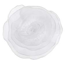 10.6 Inch Large Satin Fabric Flower Brooch, White