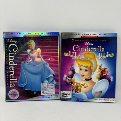 Cinderella 1 2 3 Bluray Lot of 3 (Disney Signature Collection)
