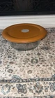 Vintage Pyrex 3.2 Qt Oval Baker Storage Dish #8501 Orange Vented Lid Clear Glass
