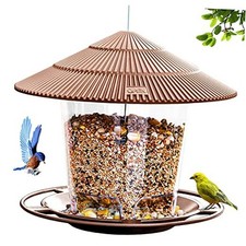 Bird Feeder Outdoor Hanging for Wild Bird Seed 01  47 oz Brown