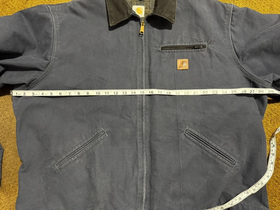Vintage Carhartt J97 DPB Detroit Jacket Dark Blue 2xlt 2xl Tall Blanket Lined - Image 4 of 4