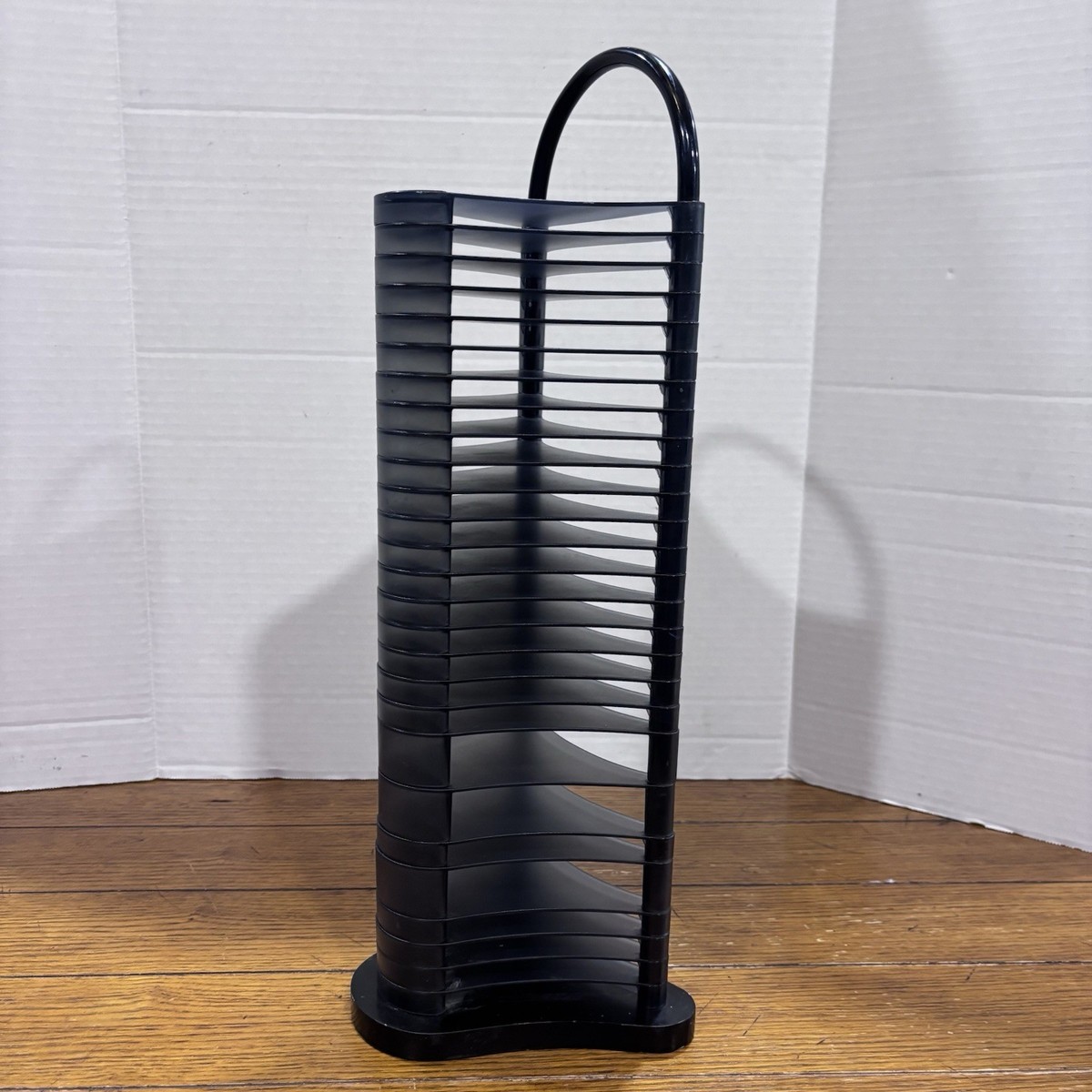 Fellowes Vintage 90s 32 Disc CD Tower Rack Holder Wood Black