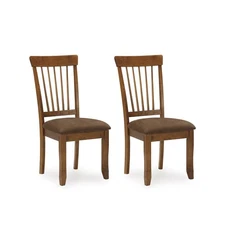 Berringer | Spindle Back 18" Dining Chairs (Set of 2) – Rustic Light Brown wi...