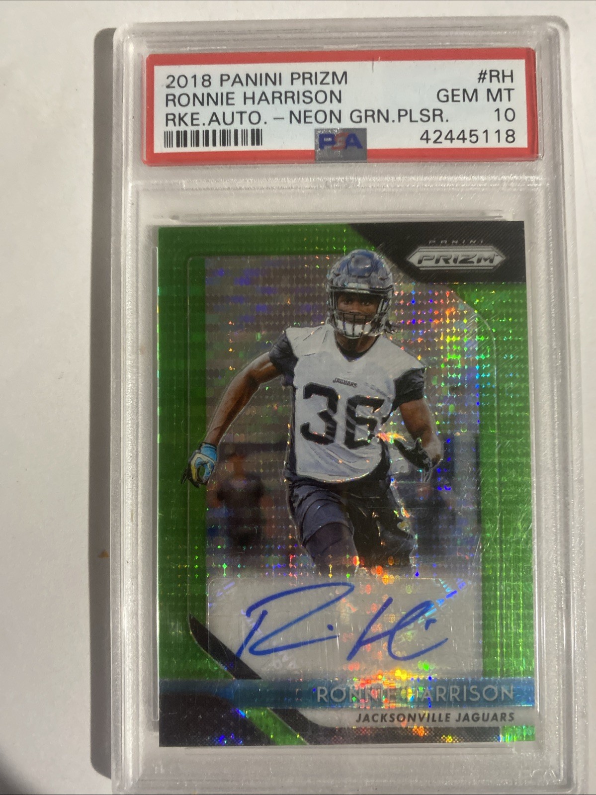 Ronnie Harrison Panini Prizm Rookie Autographs #RH Neon Green Pulsar