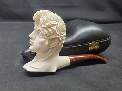 SMS Handcarved Block Meerschaum King David, Pipe Made In Turkey In Case