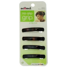 2 Pack Scunci No Slip Grip All Day Hold No Slip Grip Hair Barrettes, Tortoise...