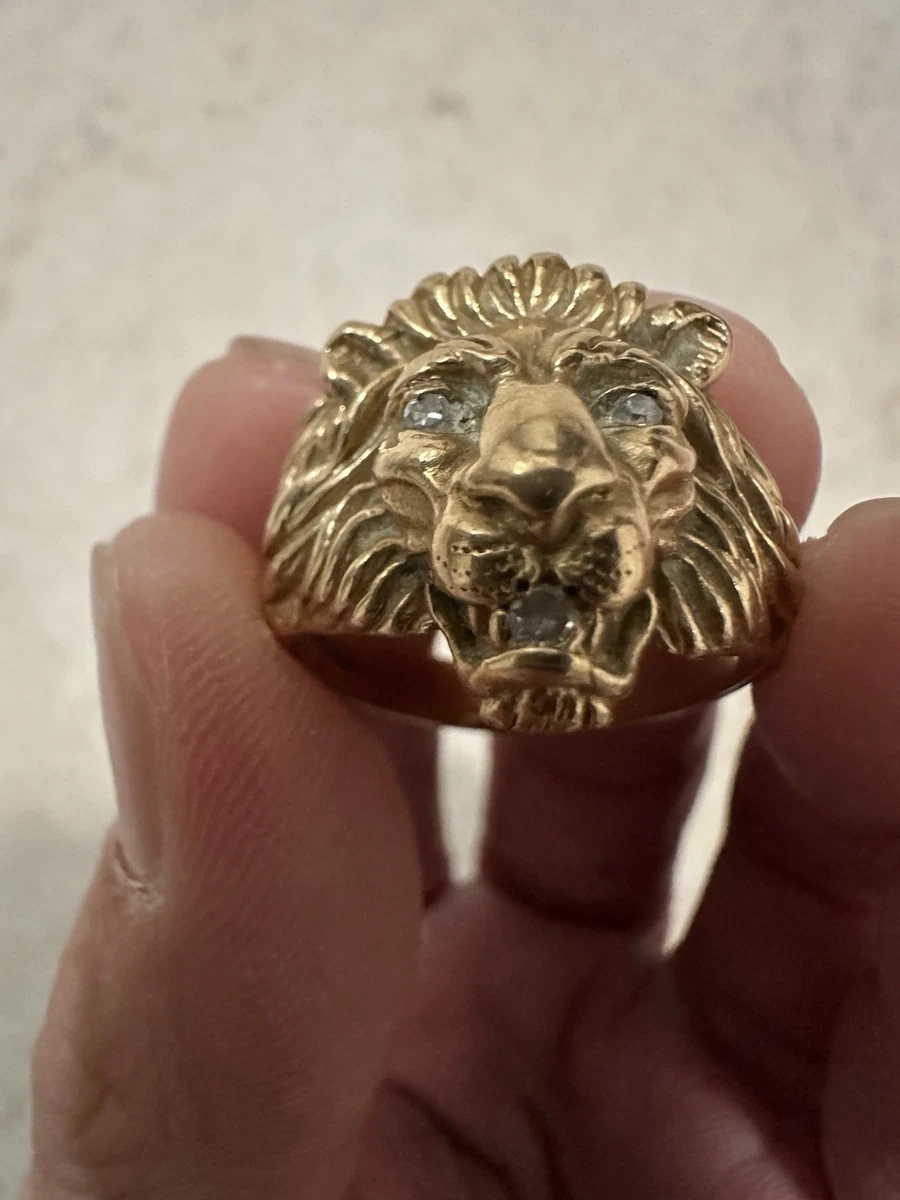 Gold Lion Ring In Retro Fine Rings for sale - eBay