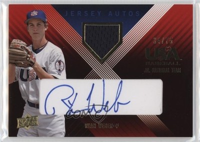 2008 USA Baseball National Teams Jersey Autos Blue Ink 34/75 Ryan Weber Auto r9d