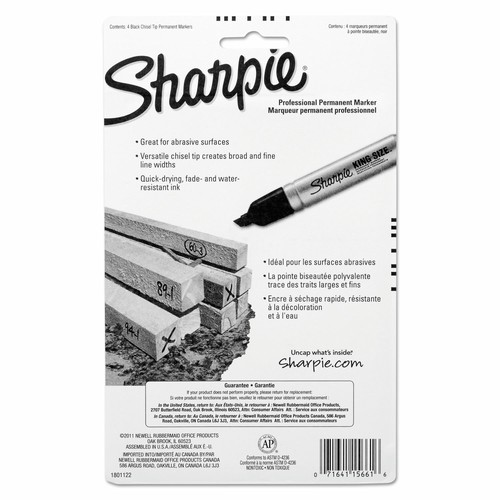 Sharpie King Size Permanent Markers Black 4/Pack 15661PP eBay