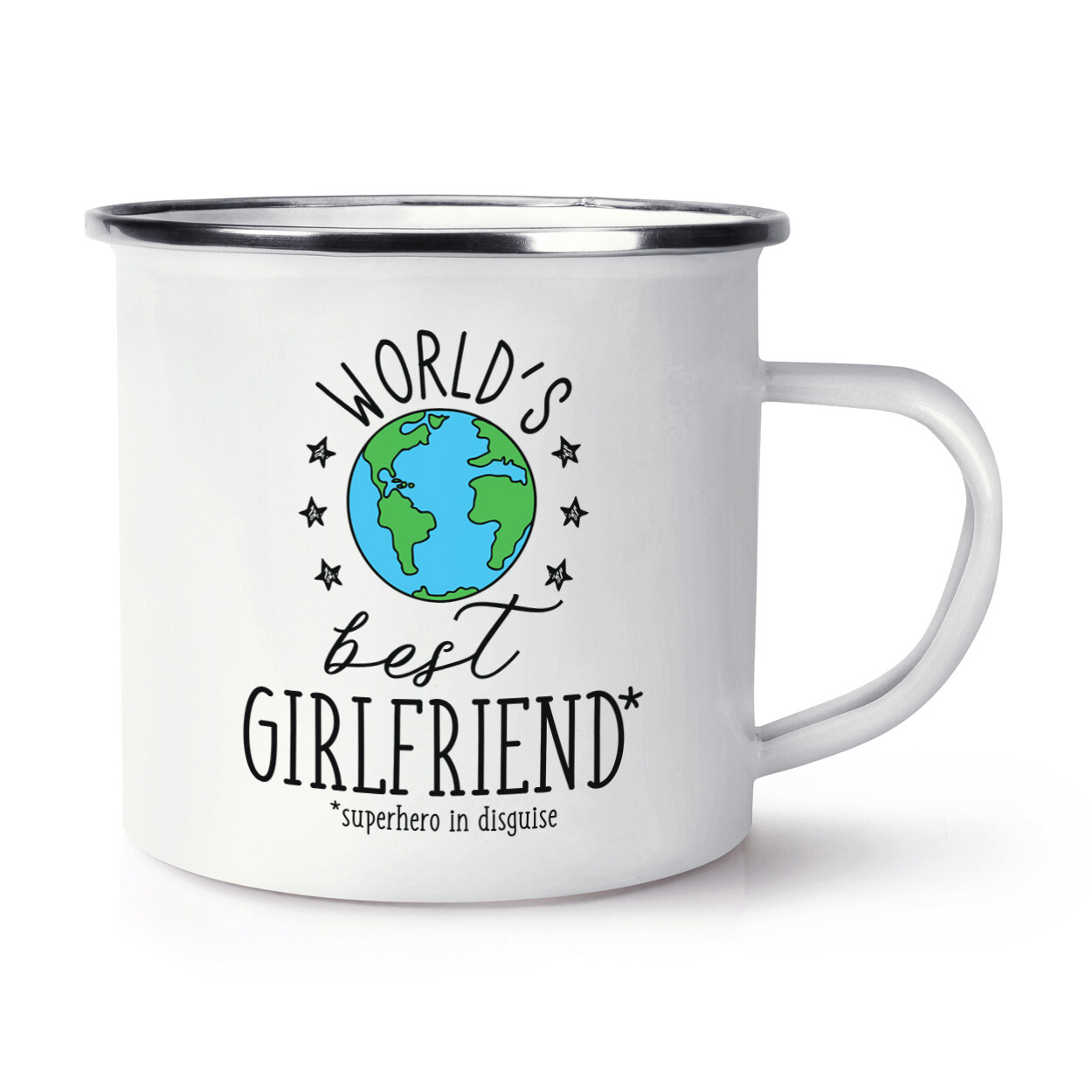 World's Best Girlfriend Enamel Mug Cup Funny Favourite Valentines Day Love