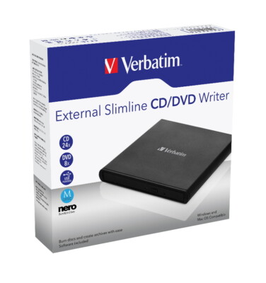Verbatim 98938 External Slimline DVD / CD Writer, Burner, Reader ...