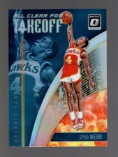 2018-19 OPTIC ALL CLEAR FOR TAKEOFF SILVER HOLO PRIZM #7 SPUD WEBB ATLANTA HAWKS