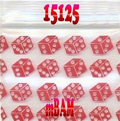 Red Dice 125125 Original Mini Ziplock 2.5mil Plastic Bags 1.25 x 1.25 Reclosable Baggies Bulk The Baggie Store 