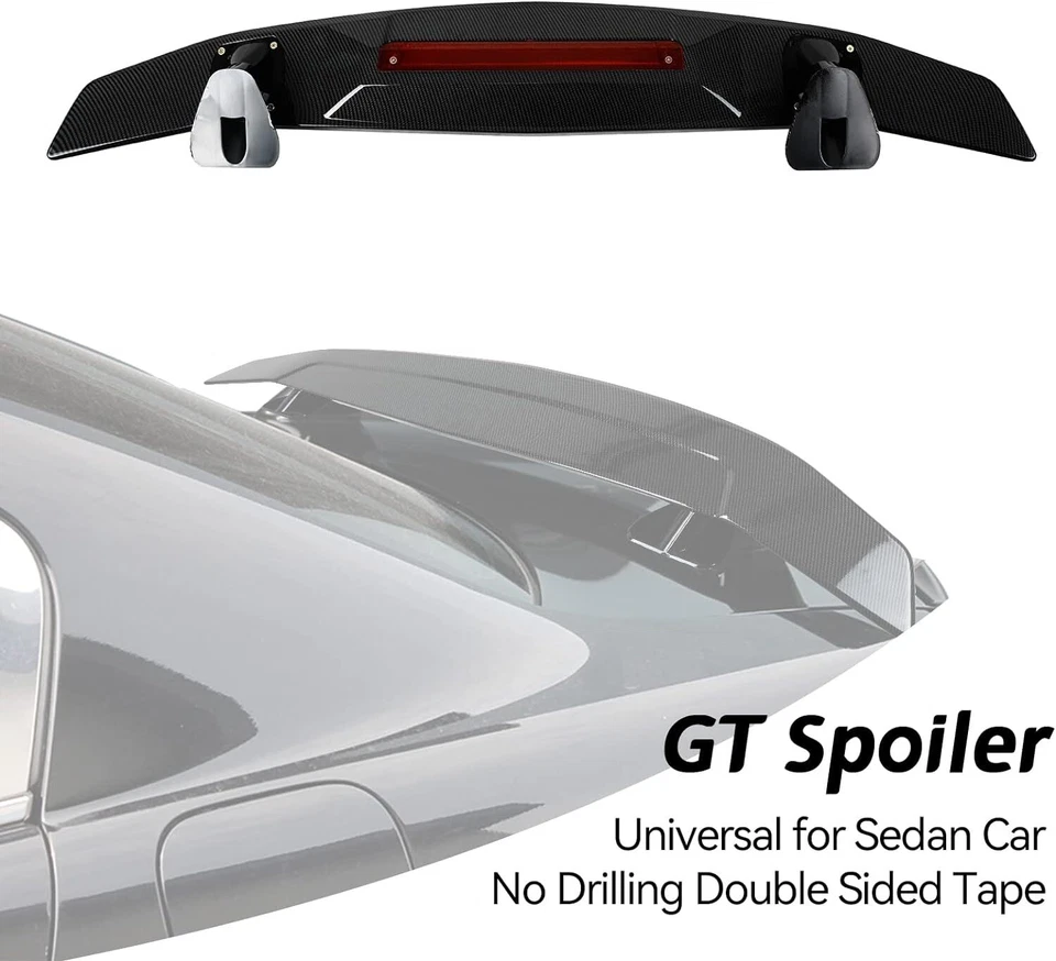 46'' GT Style Racing Rear Trunk Lip Spoiler Wing Carbon For VW Eos 2012-2016 - Image 3 of 4