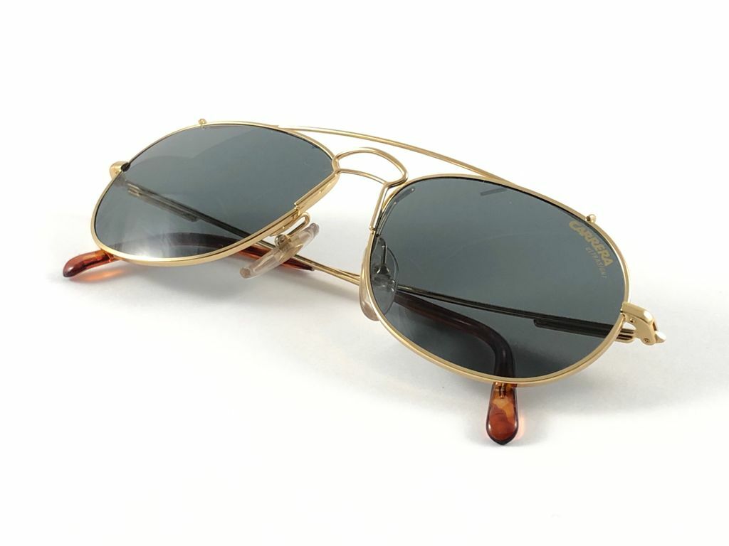 VINTAGE CARRERA AVIATOR 5532 GOLD SUNGLASSES 1980'S MADE IN