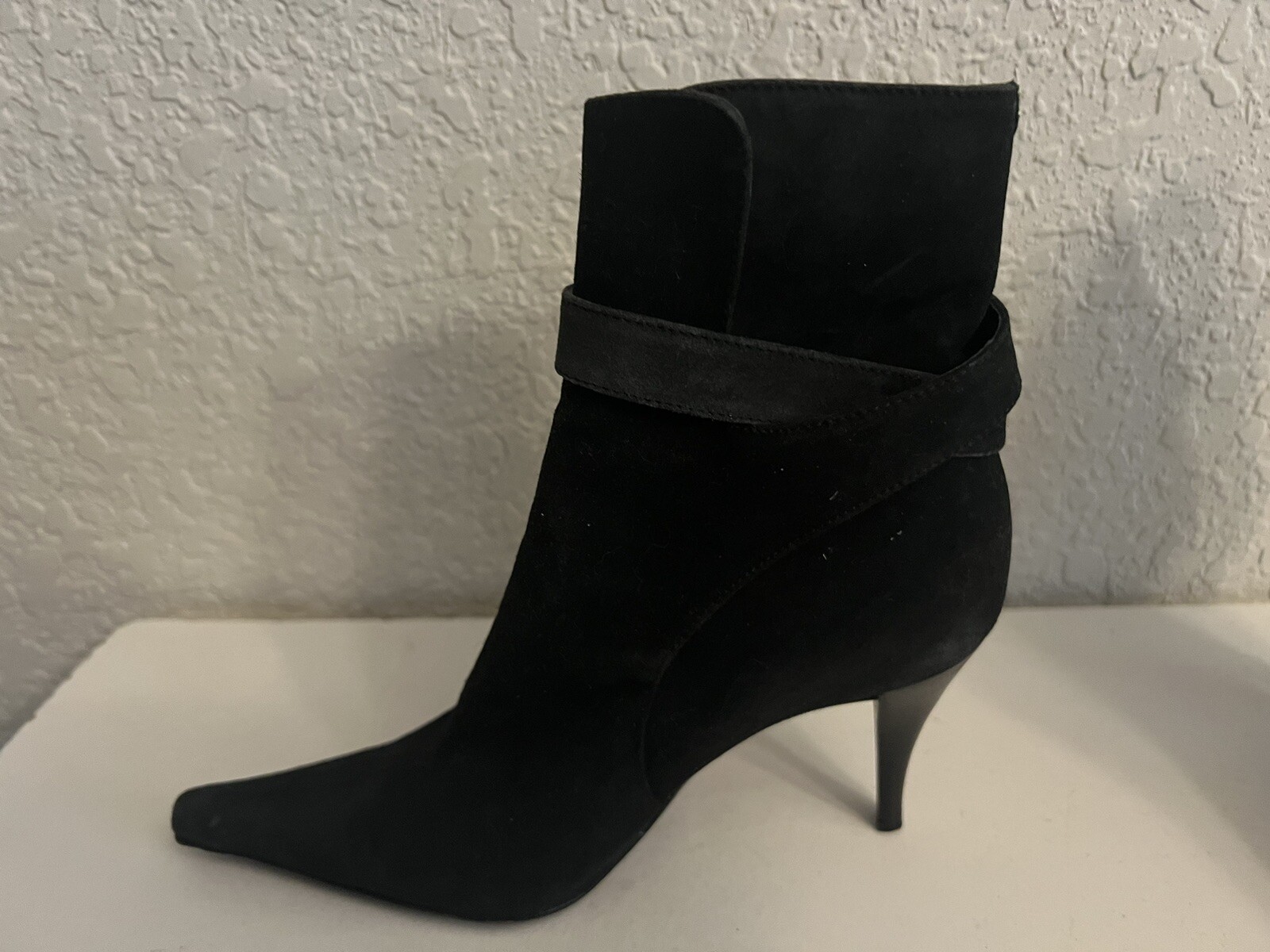 Stivaletti YSL Saint Laurent Paris Saint Laurent pelle scamosciata nera punta 6 5