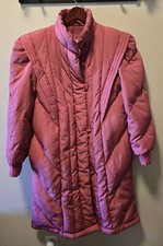 Vintage Windsor Bay Mauve Quilted Puffer Womens Long Jacket Grandma Core Style