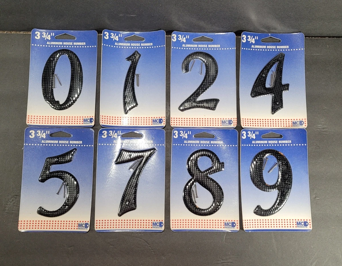 Vintage Black Aluminum House Numbers Address Mailbox 0 1 2 4 5 7 8 9 3 3/4"  | eBay