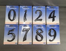 Vintage Black Aluminum House Numbers Address Mailbox 0 1 2 4 5 7 8 9 3 3/4"