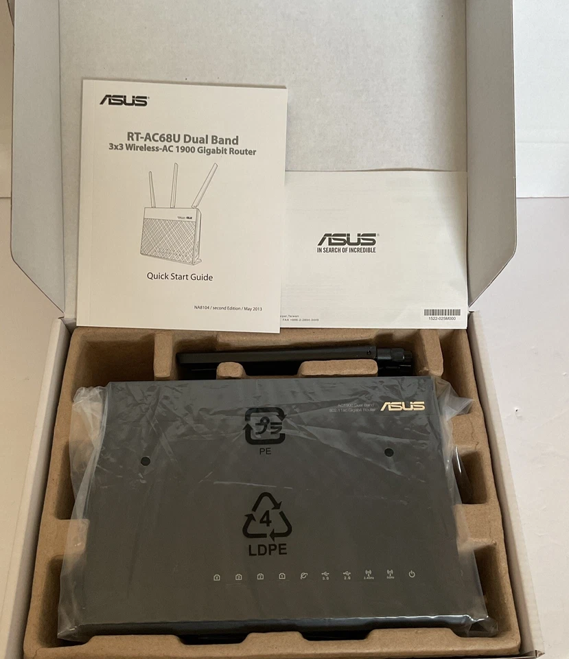 ASUS RT-AC68R Wireless-AC1900 Dual-Band Gigabit Router 802.11ac Gaming/Streaming - Image 3 of 4