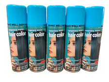 5 Pack Temporary Hair Color Spray On Wash Out Aqua Blue Halloween Party Cosplay