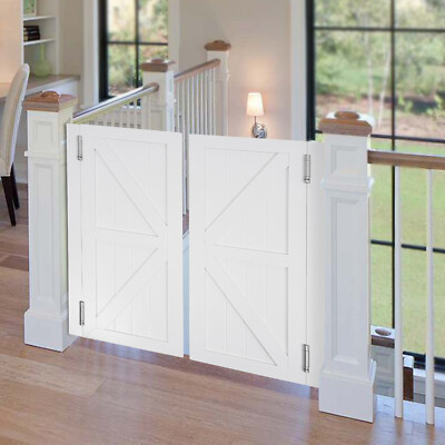 White Wood Swinging Door Wall-mounted Double Half Cafe Doors